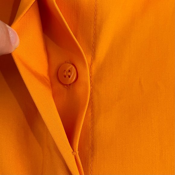New INC Flared Cuff Button Down Shirt Relaxed Fit Tangerine Orange Size Medium - Picture 7 of 16